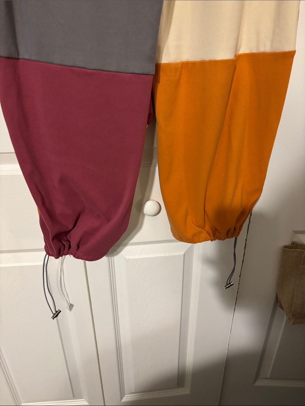 Ladies XL- Colorblock Half-Zip Lounge Set - Rust, Maroon & Gray - Picture 3 of 4